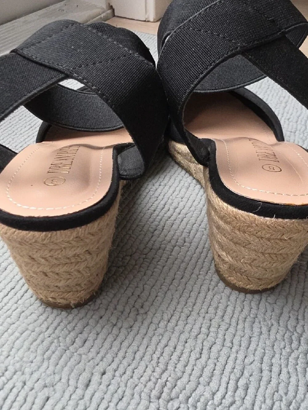 Dream Pairs Black Ankle-Strap Wedge Espadrilles -